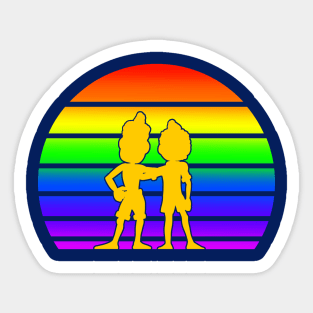 Rainbow Sunset with Luca and Alberto - Cartoon Blue Sticker